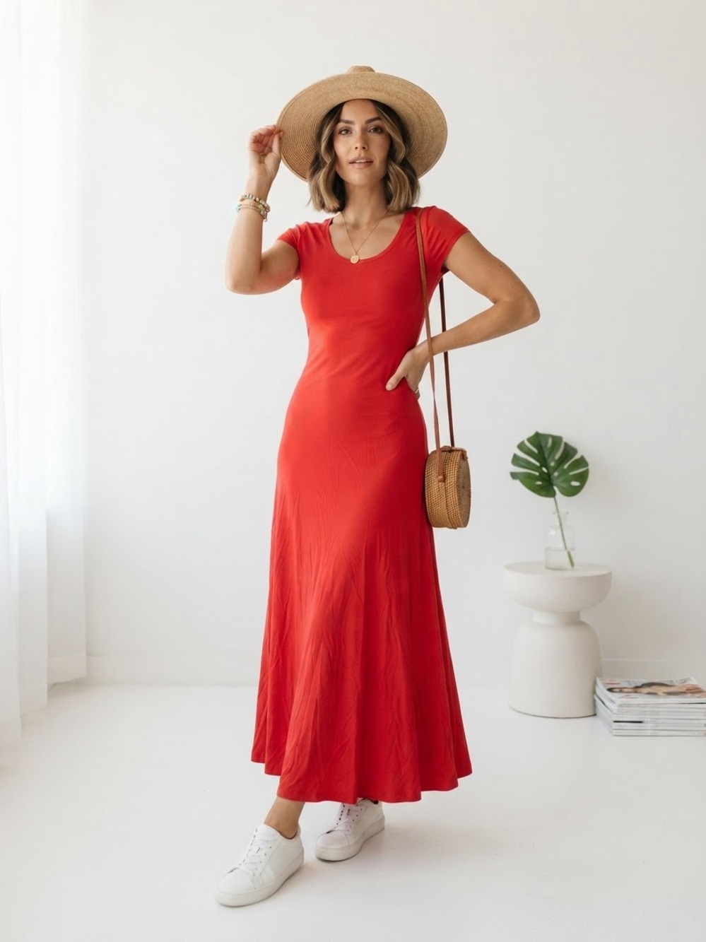 Lauren Ralph LaurenWomen’s Red Maxi Dress Short Sleeve Casual Summer. Size XXS